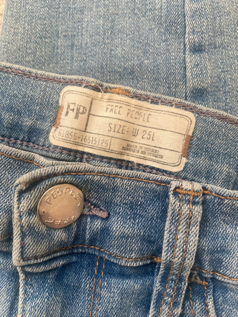 Free People Light Wash Skinny Jeans Size 25L - Picture 2 of 5